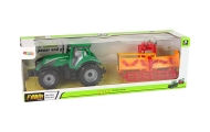 Green Tractor with Orange Cultivator for Kids