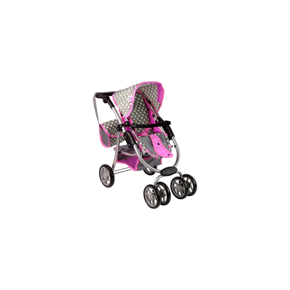 Baby Doll Stroller 2-in-1 Carrycot Bag Pink Stars