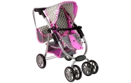 Baby Doll Stroller 2-in-1 Carrycot Bag Pink Stars