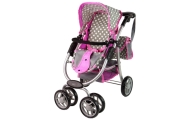 Kūdikių lėlių vežimėlis "2-in-1" krepšys su dėže Pink Stars