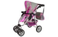 Kūdikių lėlių vežimėlis "2-in-1" krepšys su dėže Pink Stars