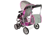 Baby Doll Stroller 2-in-1 Carrycot Bag Pink Stars