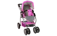 Baby Doll Stroller 2-in-1 Carrycot Bag Pink Stars