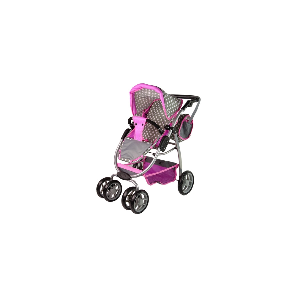 Baby Doll Stroller 2-in-1 Carrycot Bag Pink Stars