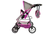 Baby Doll Stroller 2-in-1 Carrycot Bag Pink Stars