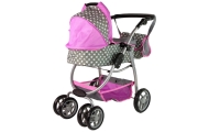 Baby Doll Stroller 2-in-1 Carrycot Bag Pink Stars