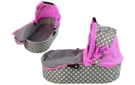 Baby Doll Stroller 2-in-1 Carrycot Bag Pink Stars
