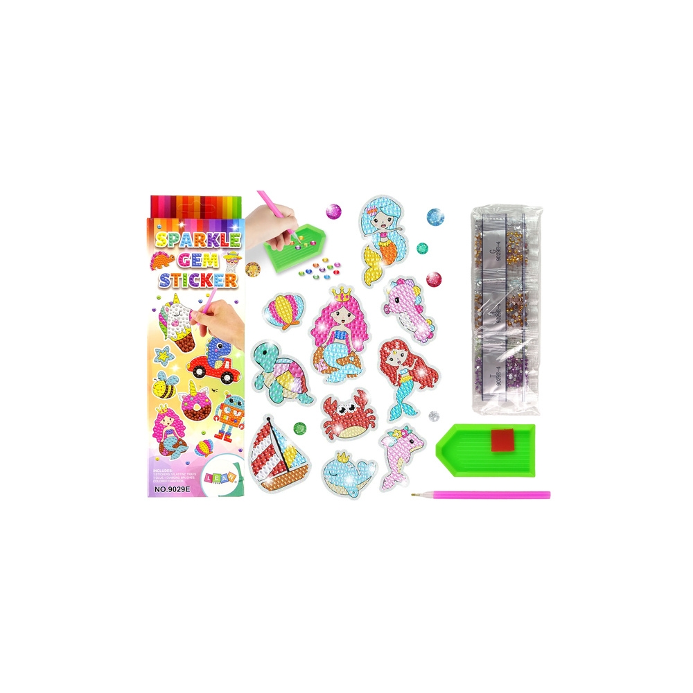 Deimantinis siuvinėjimo lipdukų rinkinys Jūros pasaulio gyvūnai Mozaika