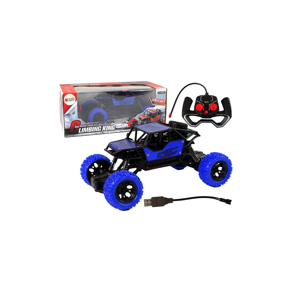 Nuotoliniu būdu valdomas R/C visureigis 1:18 mėlynos spalvos