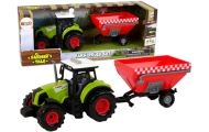 Traktorius „Farma“ su atkabinama grūdų priekaba, su garso efektais, žalia-Žaislai, Auto ir transporto žaislai, Traktoriai-e-vaik