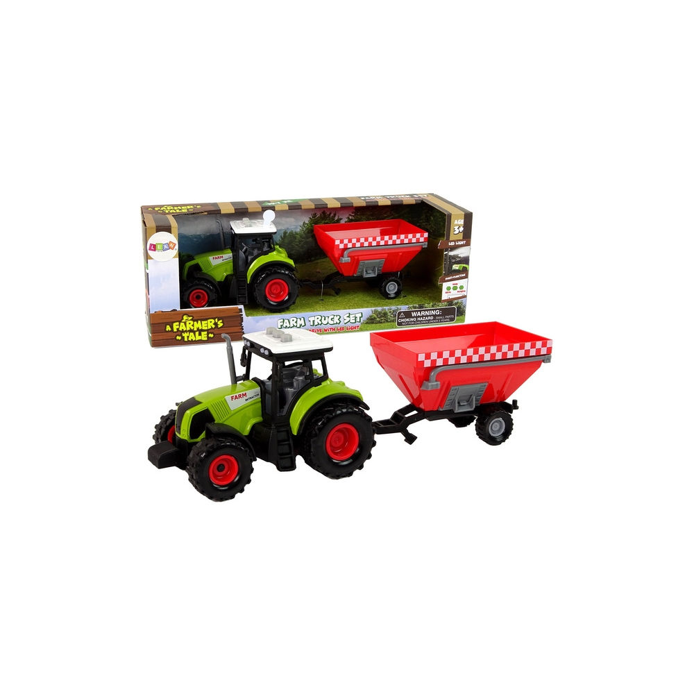 Traktorius „Farma“ su atkabinama grūdų priekaba, su garso efektais, žalia-Žaislai, Auto ir transporto žaislai, Traktoriai-e-vaik