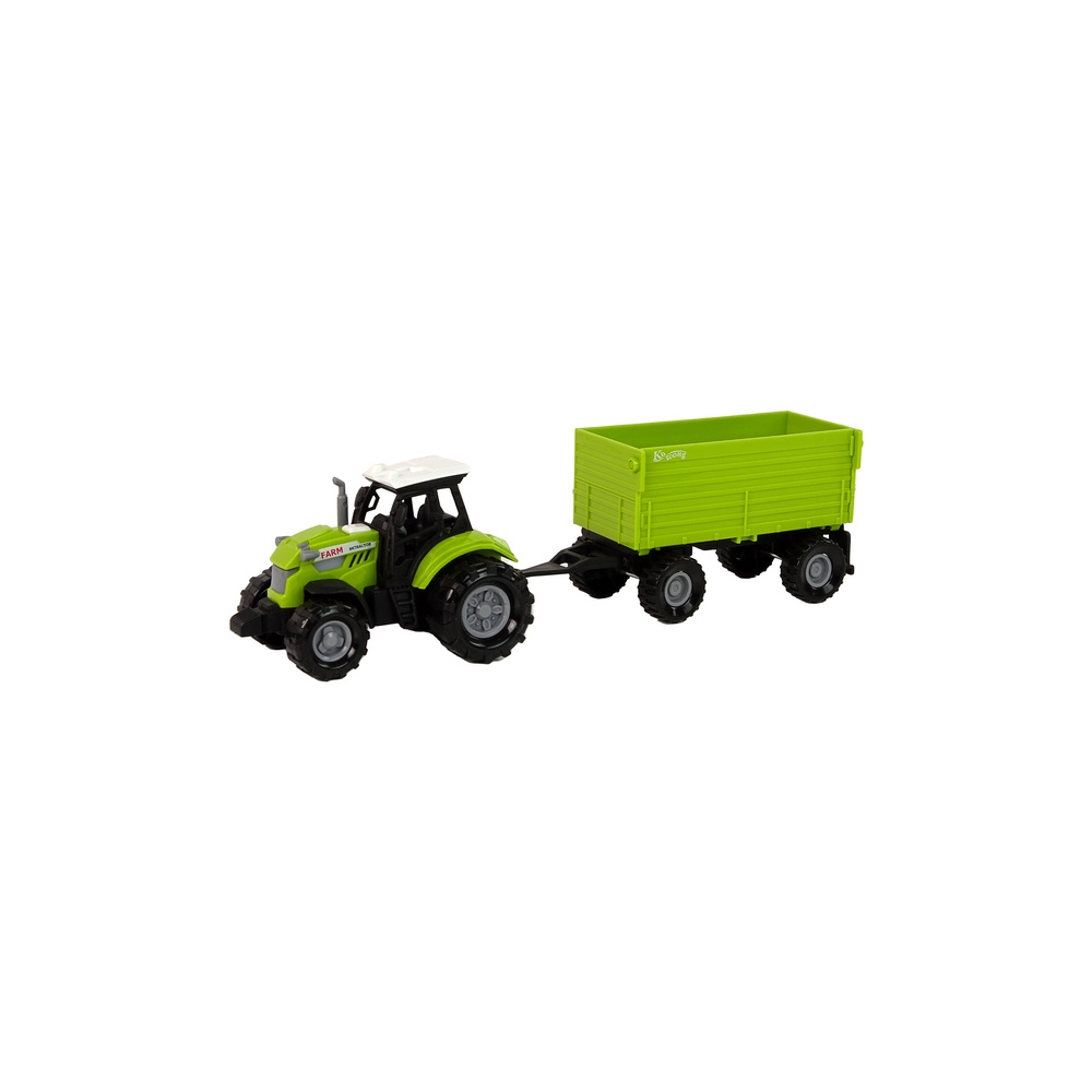 Traktor Rolniczy z Przyczepą Światłą Dźwięki Zielony