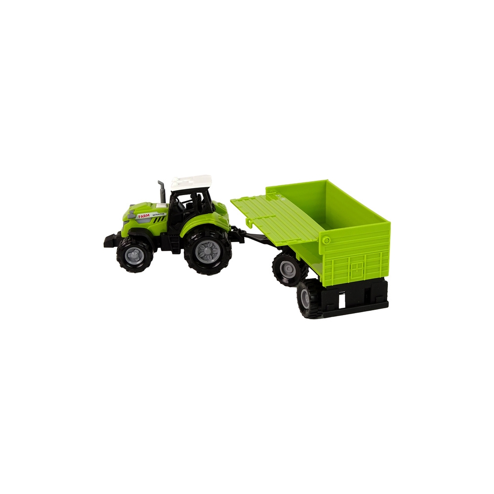 Traktor Rolniczy z Przyczepą Światłą Dźwięki Zielony