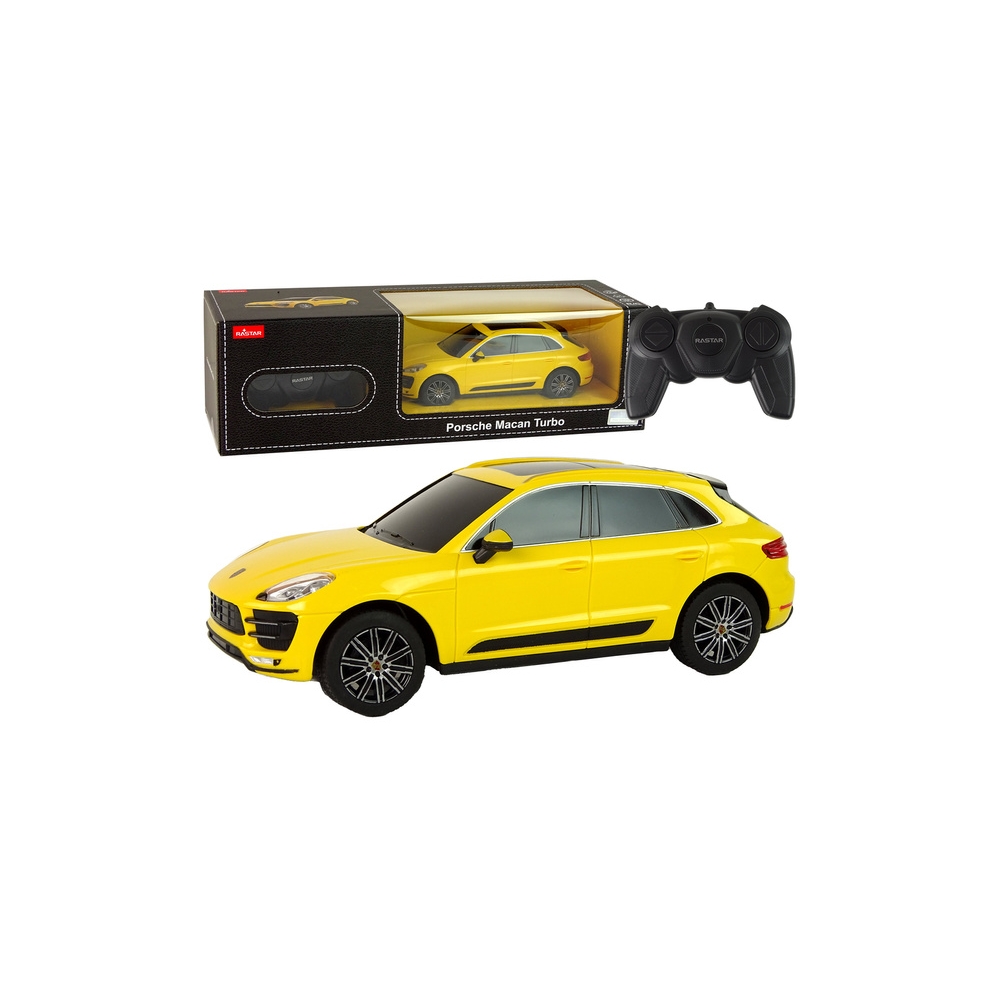 Nuotoliniu būdu valdomas automobilis R/C Porsche Macan Turbo 1:24 Rastar, Yellow