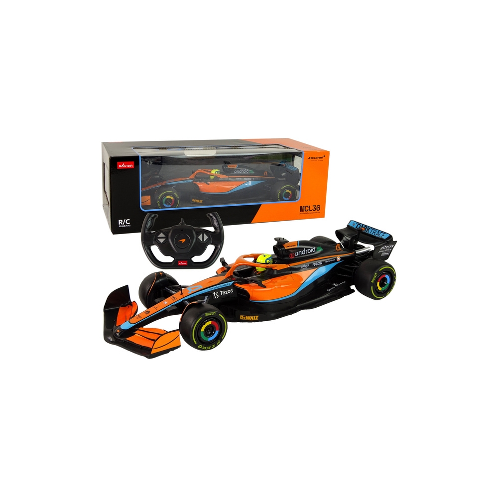 Nuotoliniu būdu valdomas McLaren F1 lenktyninis automobilis RC Rastar, oranžinis, 1:12-Žaislai, Auto ir transporto žaislai, Vald