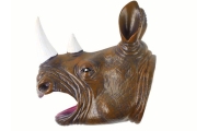 Rhinoceros Animal Hand Puppet Brown