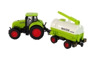 Tractor With Big Wheel Trailer Green Farm