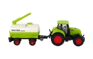 Tractor With Big Wheel Trailer Green Farm