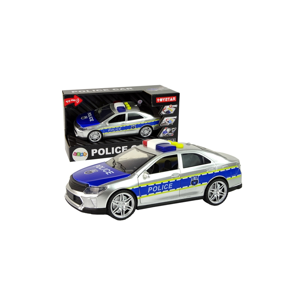 Policijos automobilis 1:14 skleidžia garsus žibintai sidabro spalvos-Žaislai, Auto ir transporto žaislai, Mašinos-e-vaikas