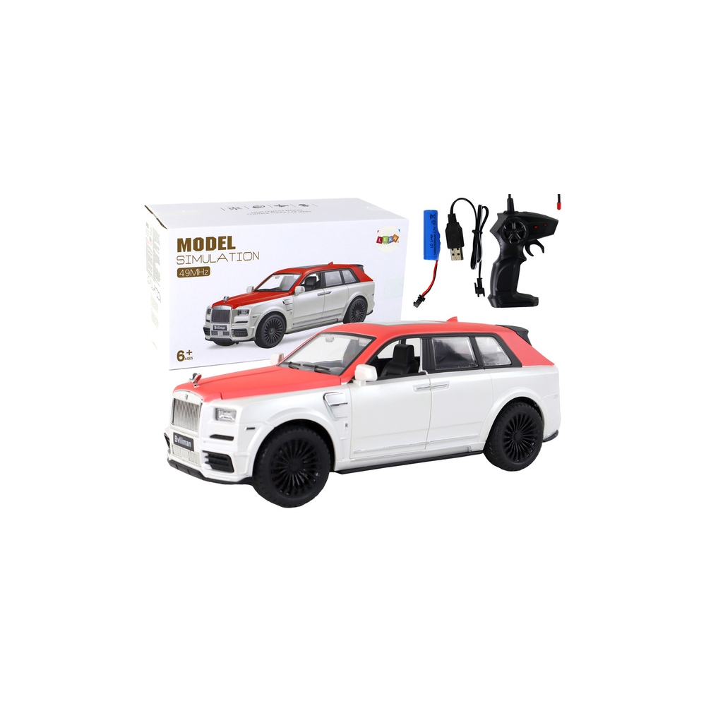 Nuotoliniu būdu valdomas R/C 1:20 automobilis, baltas / raudonas