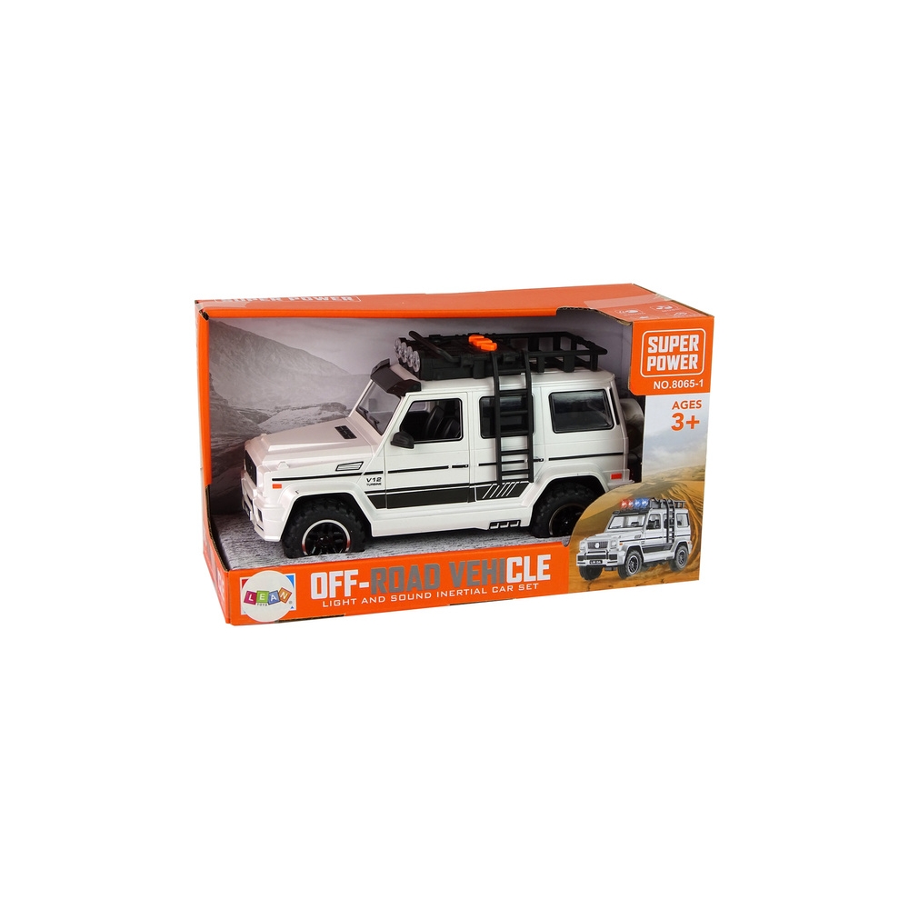 Battery-powered off-road car white