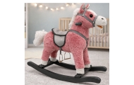 Koń Na Biegunach 74 cm Dźwięki Różowy