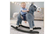 Koń Na Biegunach 74 cm Dźwięki Szary