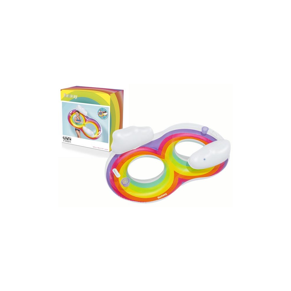 Double Inflatable Swimming Ring 186 x 116 cm Rainbow Bestway 43648