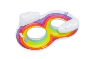 Pripučiamas plaukimo ratas Double 186 x 116 cm Rainbow Bestway 43648