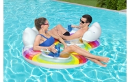 Double Inflatable Swimming Ring 186 x 116 cm Rainbow Bestway 43648