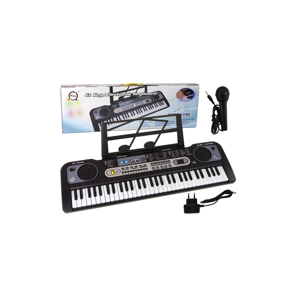 Keyboard z Mikrofonem Instrument Muzyczny Czarny