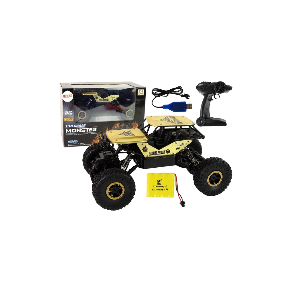 Nuotoliniu būdu valdomas RC automobilis 1:18 plastikinis, juodas/auksinis