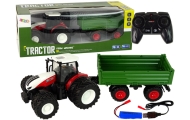 Traktor Zdalnie Sterowany z Przyczepą 1:24 Czerwony Zielony