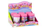 Set of beads in a jar for creating jewelry 3in1