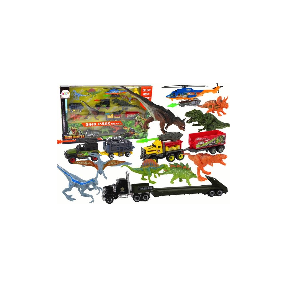 Transporto priemonių rinkinys Didelis sraigtasparnis Dinozaurai 8 vnt.