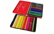 Set of 48 Art Crayons Metal Container
