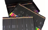 Set of 120 Art Crayons Metal Container
