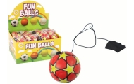 PU futbolo kamuolys su "Jojo" elastine juosta, skirtas šokinėti, 6 cm, raudonos žvaigždės
