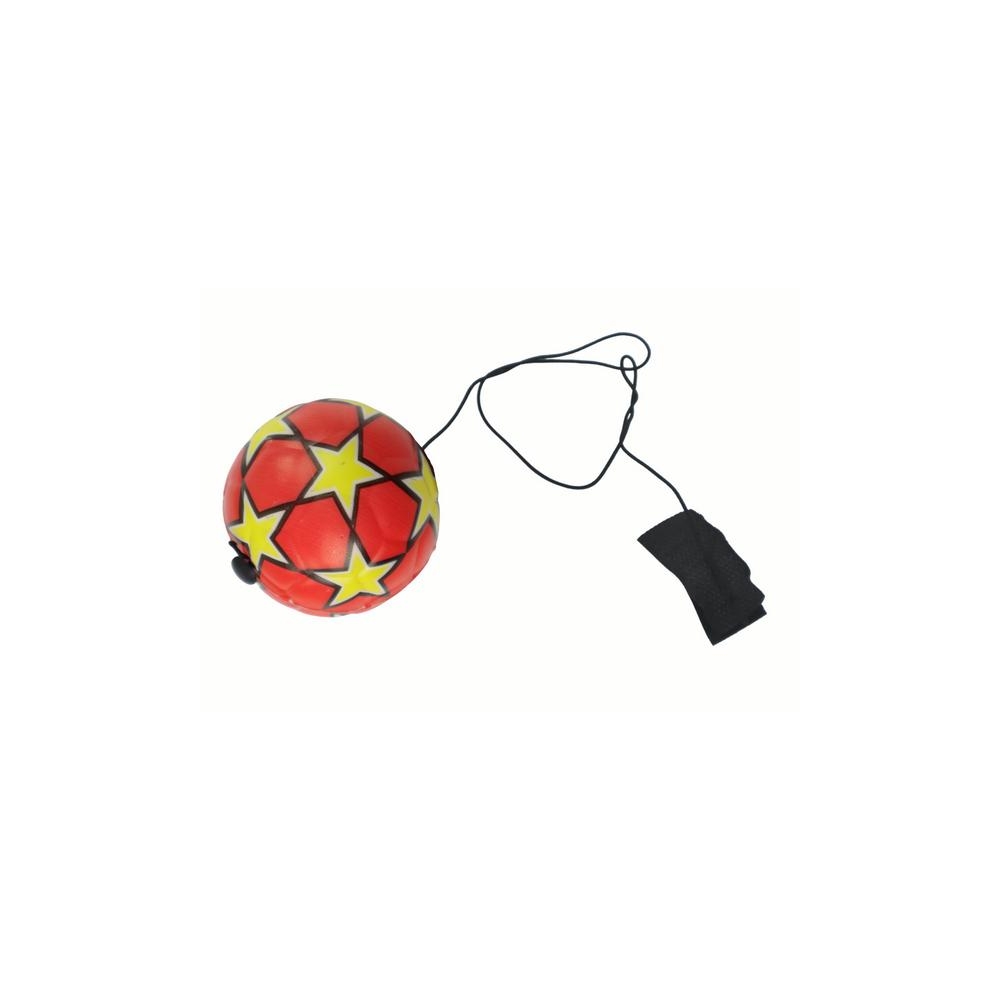 PU futbolo kamuolys su "Jojo" elastine juosta, skirtas šokinėti, 6 cm, raudonos žvaigždės