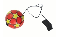 PU futbolo kamuolys su "Jojo" elastine juosta, skirtas šokinėti, 6 cm, raudonos žvaigždės