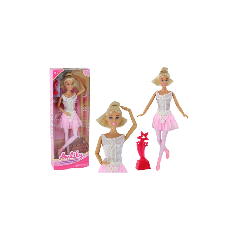 Vaikiška lėlė Anlily Balerina Dancer Statuette Bun Pink Dress
