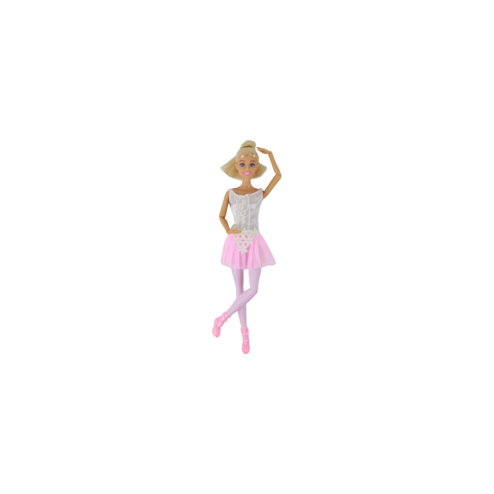 Vaikiška lėlė Anlily Balerina Dancer Statuette Bun Pink Dress