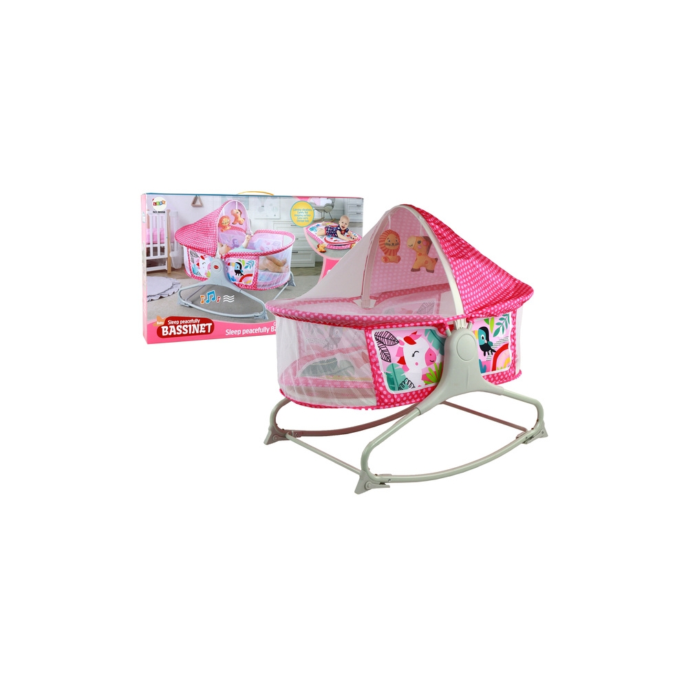 Daugiafunkcinė lova Rocker 2in1 Vaikiškas kilimėlis Sounds Vibrations Pink-Miegui, Gultukai ir sūpynės-e-vaikas