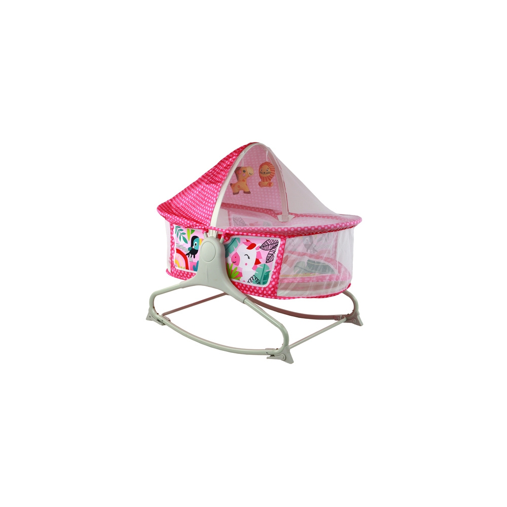 Daugiafunkcinė lova Rocker 2in1 Vaikiškas kilimėlis Sounds Vibrations Pink-Miegui, Gultukai ir sūpynės-e-vaikas