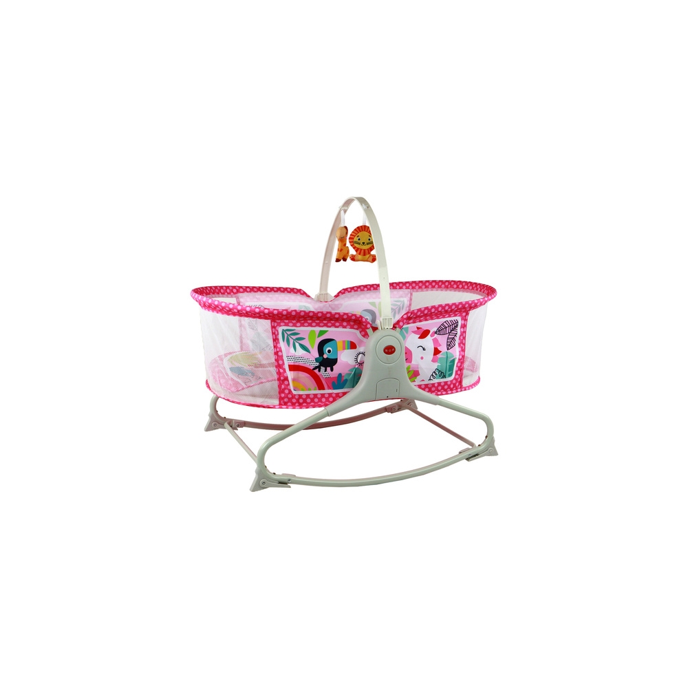 Daugiafunkcinė lova Rocker 2in1 Vaikiškas kilimėlis Sounds Vibrations Pink-Miegui, Gultukai ir sūpynės-e-vaikas