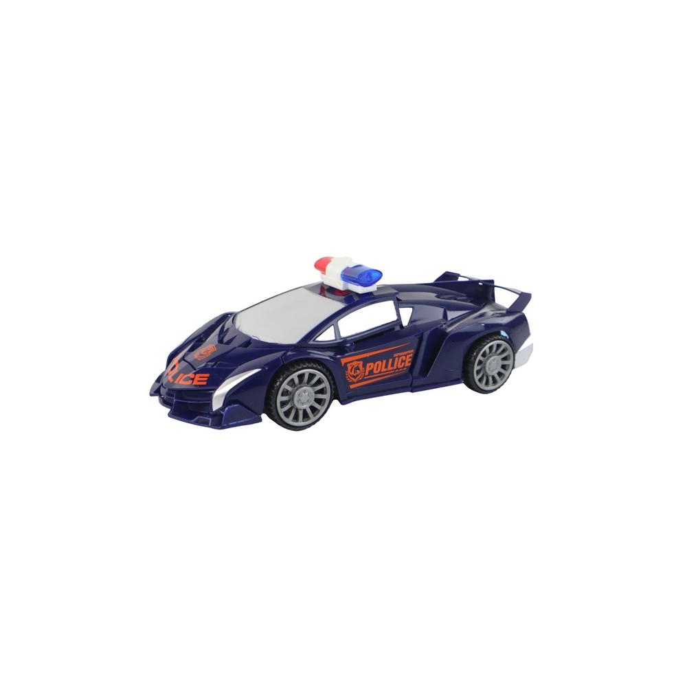 Robotas policijos automobilis 2in1 transformacija, mėlynas