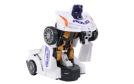 Robotas policijos automobilis 2in1 transformacija, baltas