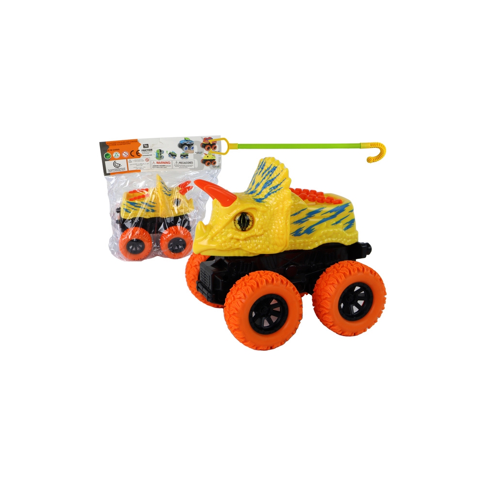 Visureigis "Push Triceratops" Guminiai ratai Geltonos spalvos