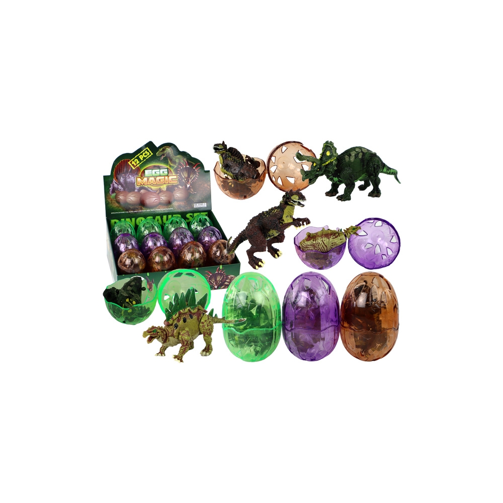Kiaušinio dinozauro figūrėlė 3 spalvos 9 cm