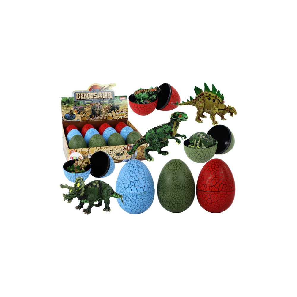 Dinozauro kiaušinio figūrėlė 3 spalvos 9cm
